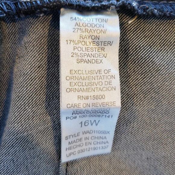 Democracy Jean Womens Plus Size 16 Blue Ab Solution High Rise Skinny Stretch - Picture 9 of 13